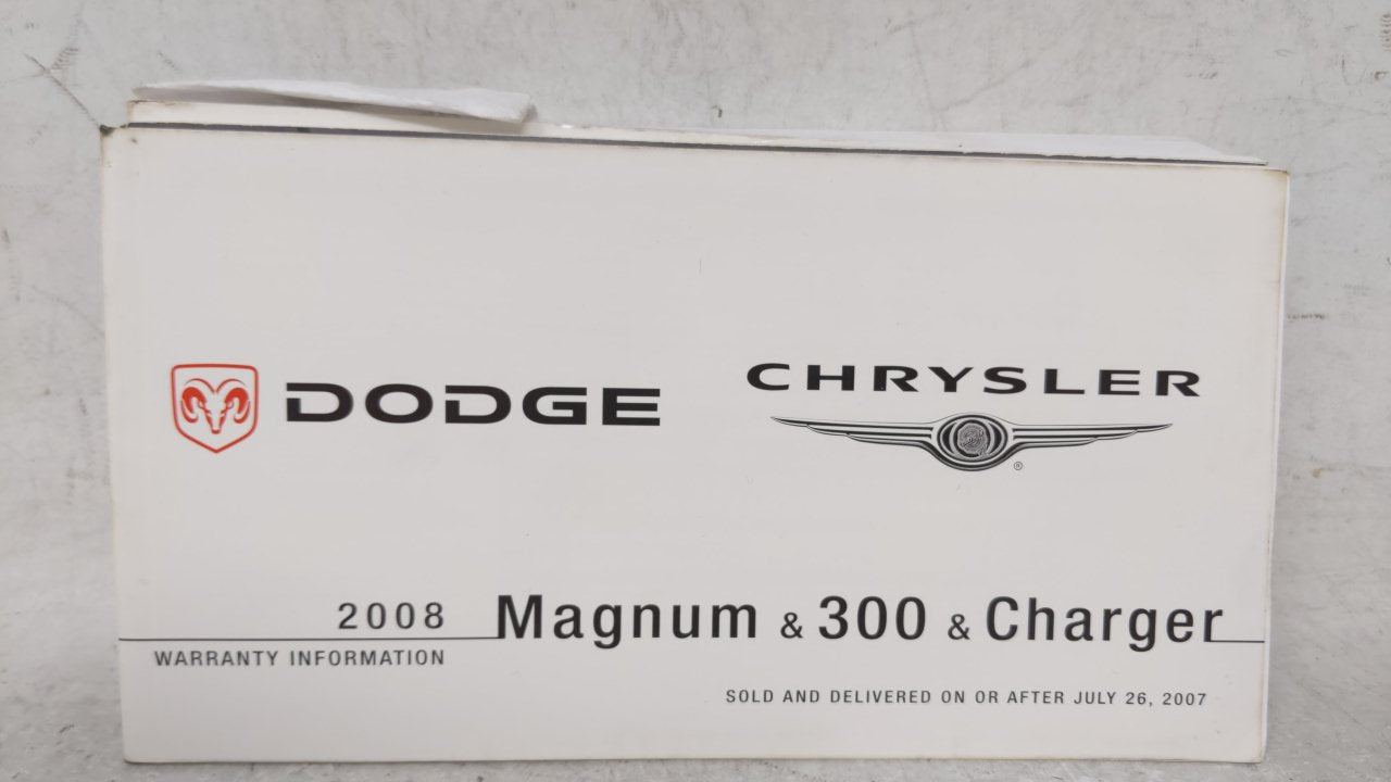 2008 Dodge Charger Owners Manual Book Guide OEM Used Auto Parts - Oemusedautoparts1.com