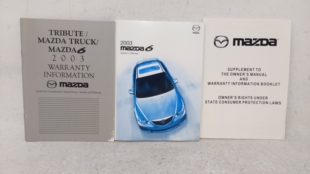 2003 Mazda 6 Owners Manual Book Guide OEM Used Auto Parts - Oemusedautoparts1.com