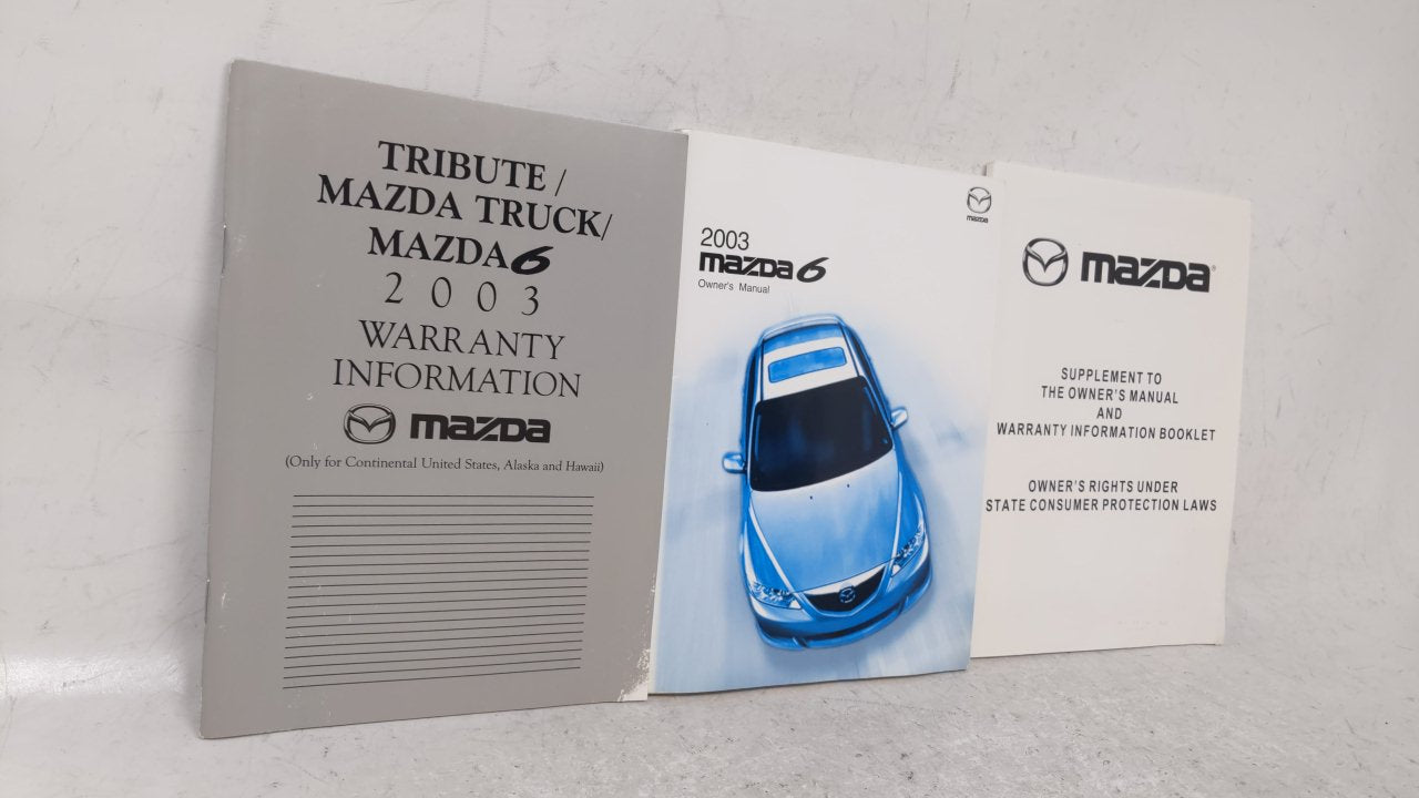 2003 Mazda 6 Owners Manual Book Guide OEM Used Auto Parts - Oemusedautoparts1.com