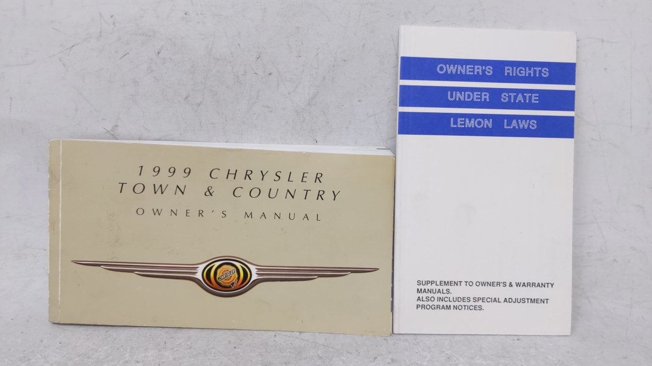 1999 Chrysler Town & Country Owners Manual Book Guide OEM Used Auto Parts - Oemusedautoparts1.com