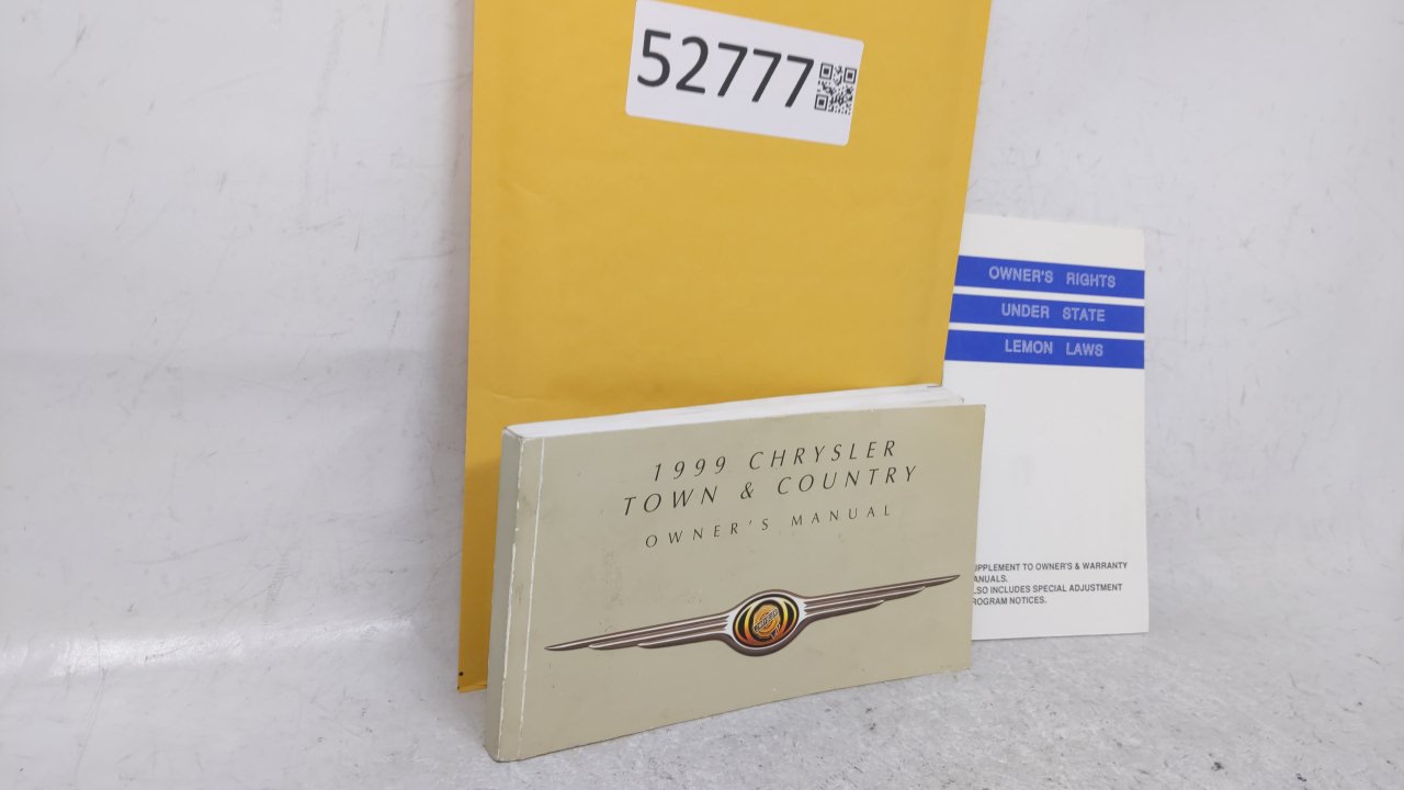 1999 Chrysler Town & Country Owners Manual Book Guide OEM Used Auto Parts - Oemusedautoparts1.com