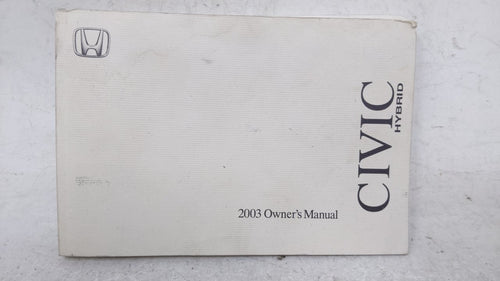 2003 Honda Civic Owners Manual Book Guide OEM Used Auto Parts