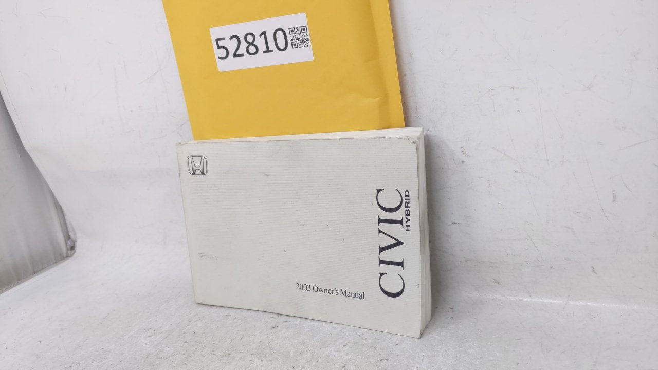 2003 Honda Civic Owners Manual Book Guide OEM Used Auto Parts - Oemusedautoparts1.com