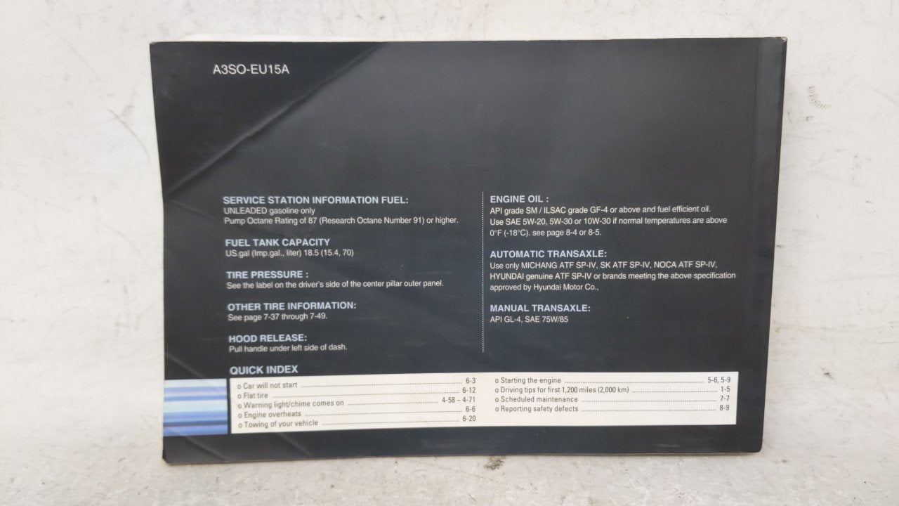 2012 Hyundai Sonata Owners Manual Book Guide OEM Used Auto Parts - Oemusedautoparts1.com