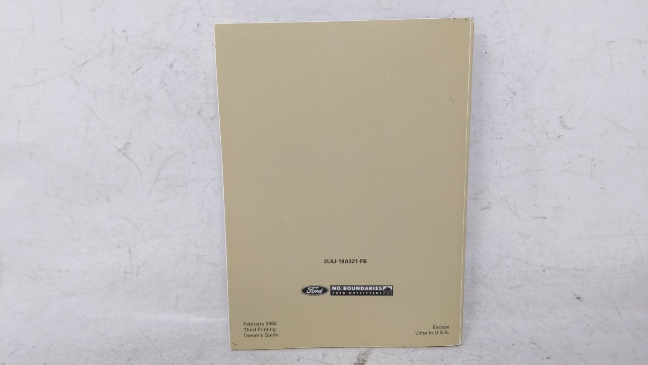 2002 Ford Escape Owners Manual Book Guide OEM Used Auto Parts - Oemusedautoparts1.com