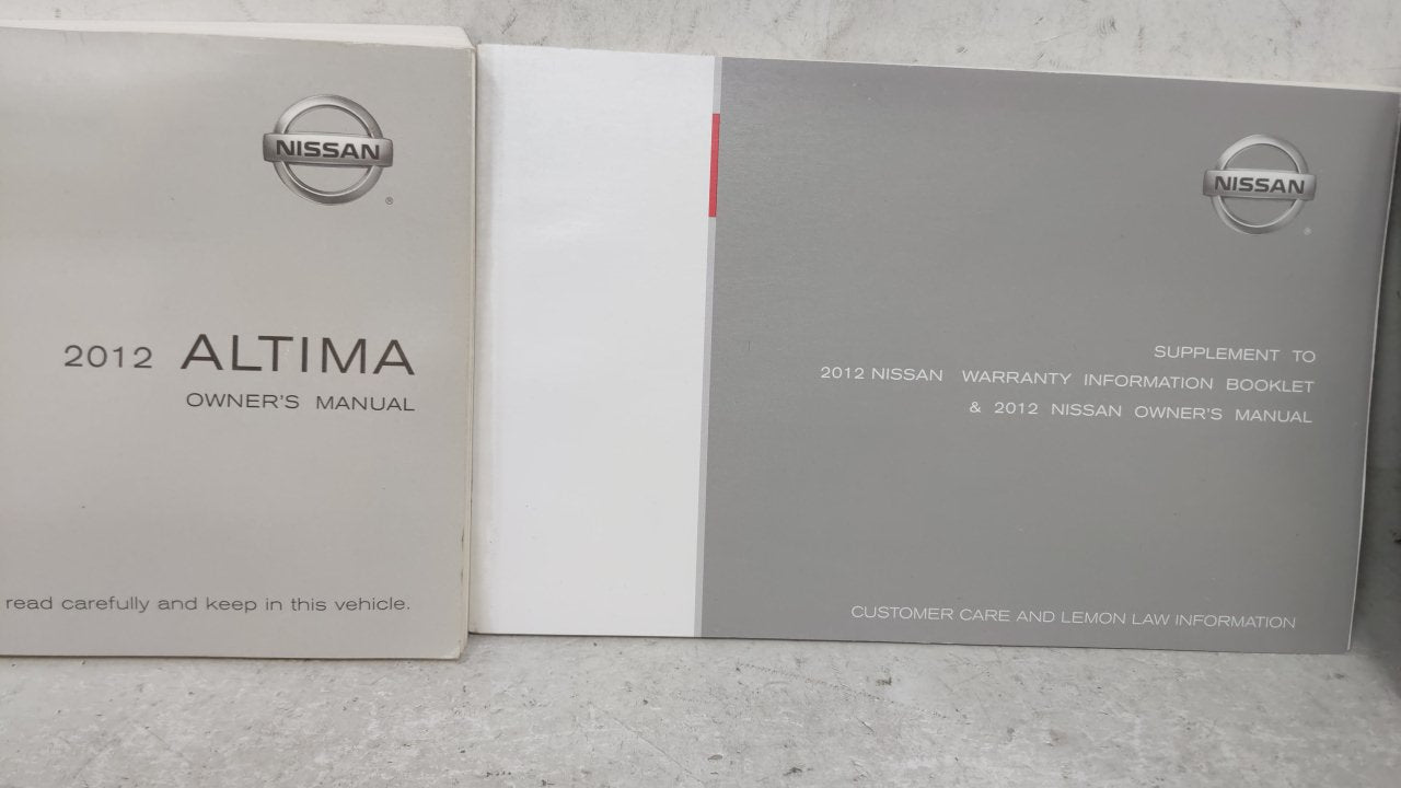 2012 Nissan Altima Owners Manual Book Guide OEM Used Auto Parts - Oemusedautoparts1.com