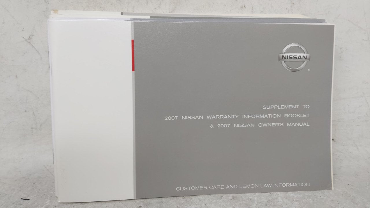 2007 Nissan Altima Owners Manual Book Guide OEM Used Auto Parts - Oemusedautoparts1.com