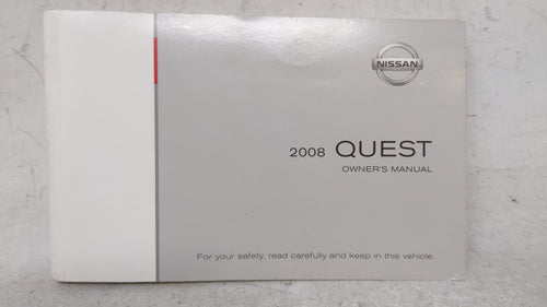 2008 Nissan Quest Owners Manual Book Guide OEM Used Auto Parts