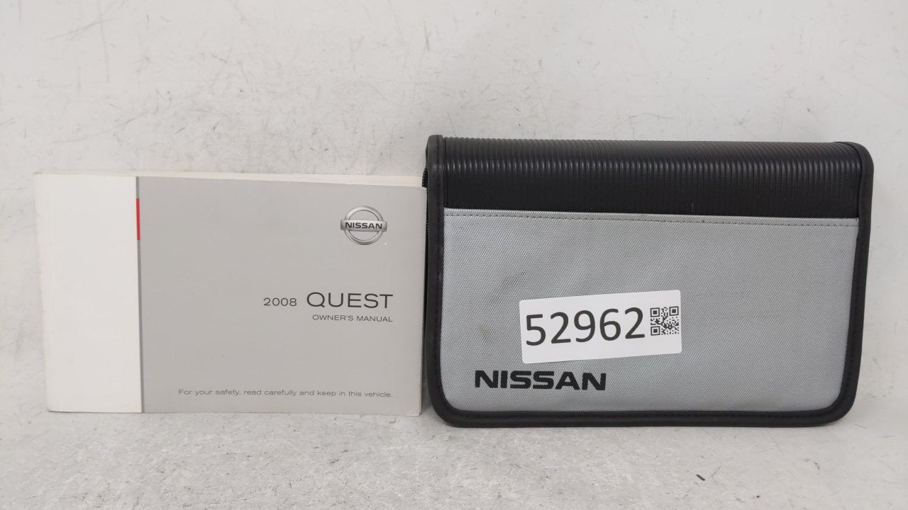 2008 Nissan Quest Owners Manual Book Guide OEM Used Auto Parts - Oemusedautoparts1.com