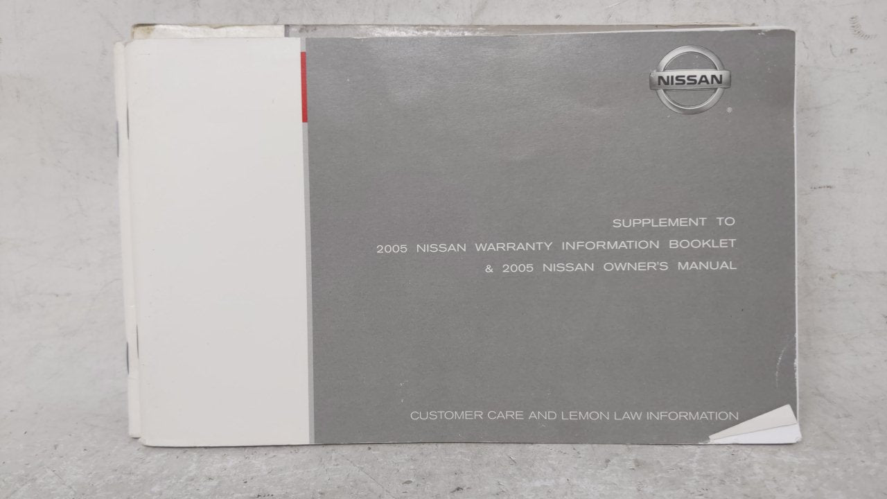 2005 Nissan Armada Owners Manual Book Guide OEM Used Auto Parts - Oemusedautoparts1.com