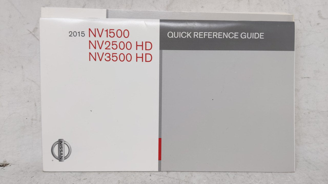 2015 Nissan Nv1500 Owners Manual Book Guide OEM Used Auto Parts - Oemusedautoparts1.com