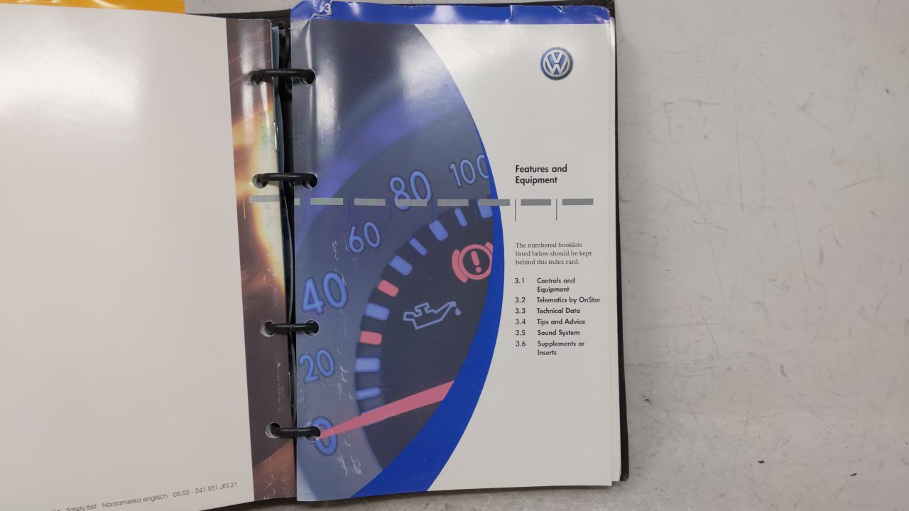 2004 Volkswagen Golf Owners Manual Book Guide OEM Used Auto Parts - Oemusedautoparts1.com