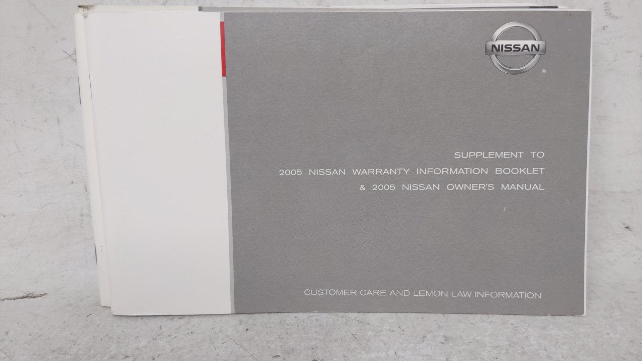 2005 Nissan Maxima Owners Manual Book Guide OEM Used Auto Parts - Oemusedautoparts1.com