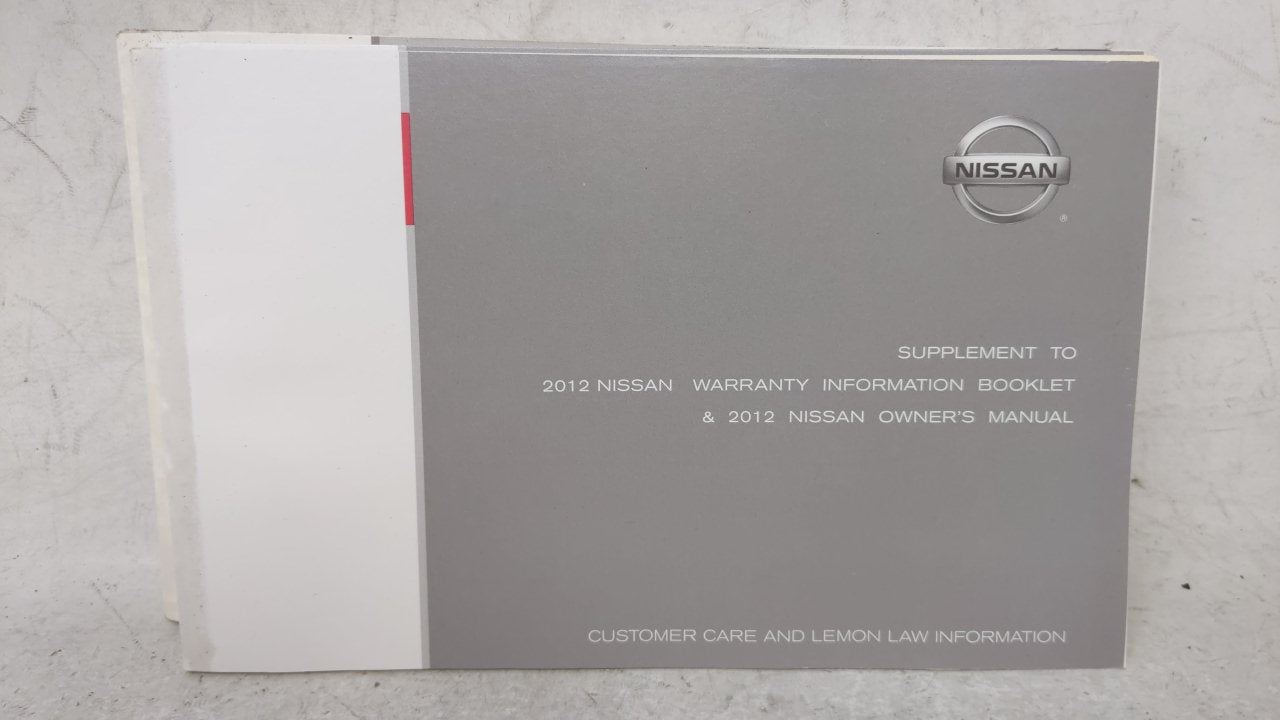 2012 Nissan Altima Owners Manual Book Guide OEM Used Auto Parts - Oemusedautoparts1.com