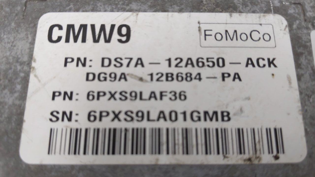 2013 Ford Fusion PCM Engine Computer ECU ECM PCU OEM P/N:DS7A-12A650-ACK Fits OEM Used Auto Parts - Oemusedautoparts1.com