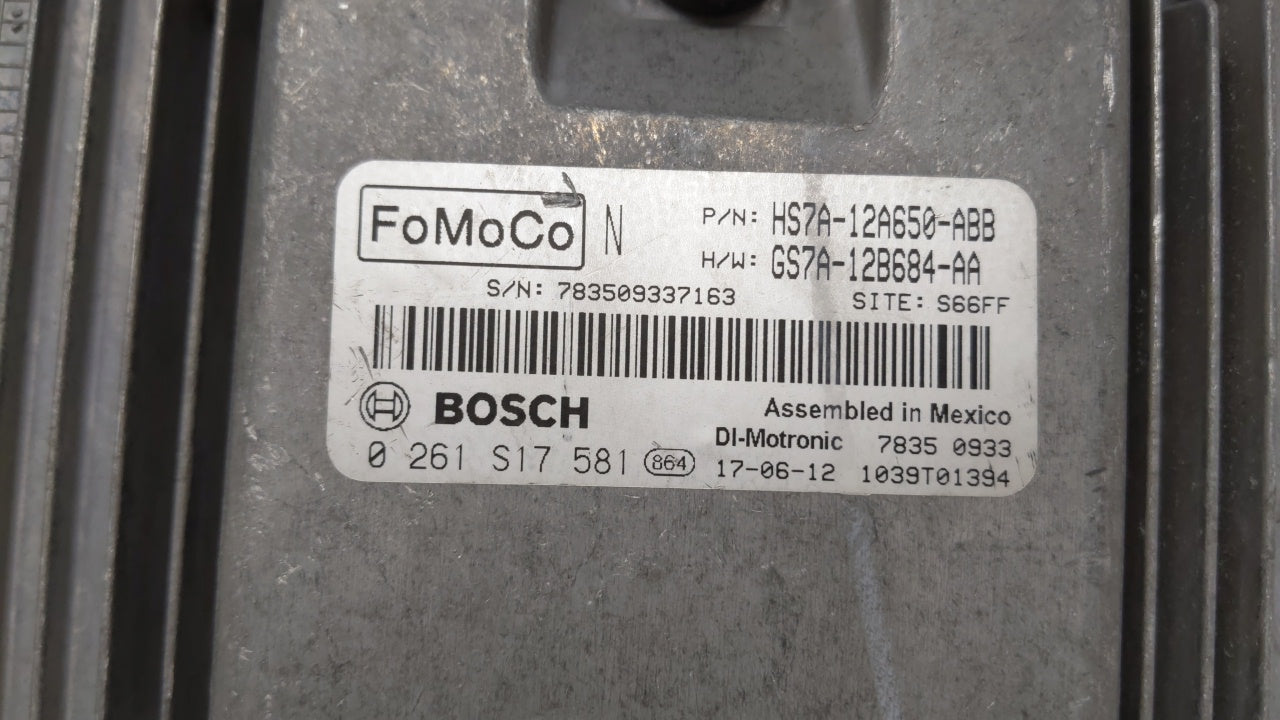 2017-2019 Ford Fusion PCM Engine Computer ECU ECM PCU OEM P/N:KS7A-12A650-BCA HS7A-12A650-ABB Fits 2017 2018 2019 OEM Used Auto Parts - Oemusedautoparts1.com