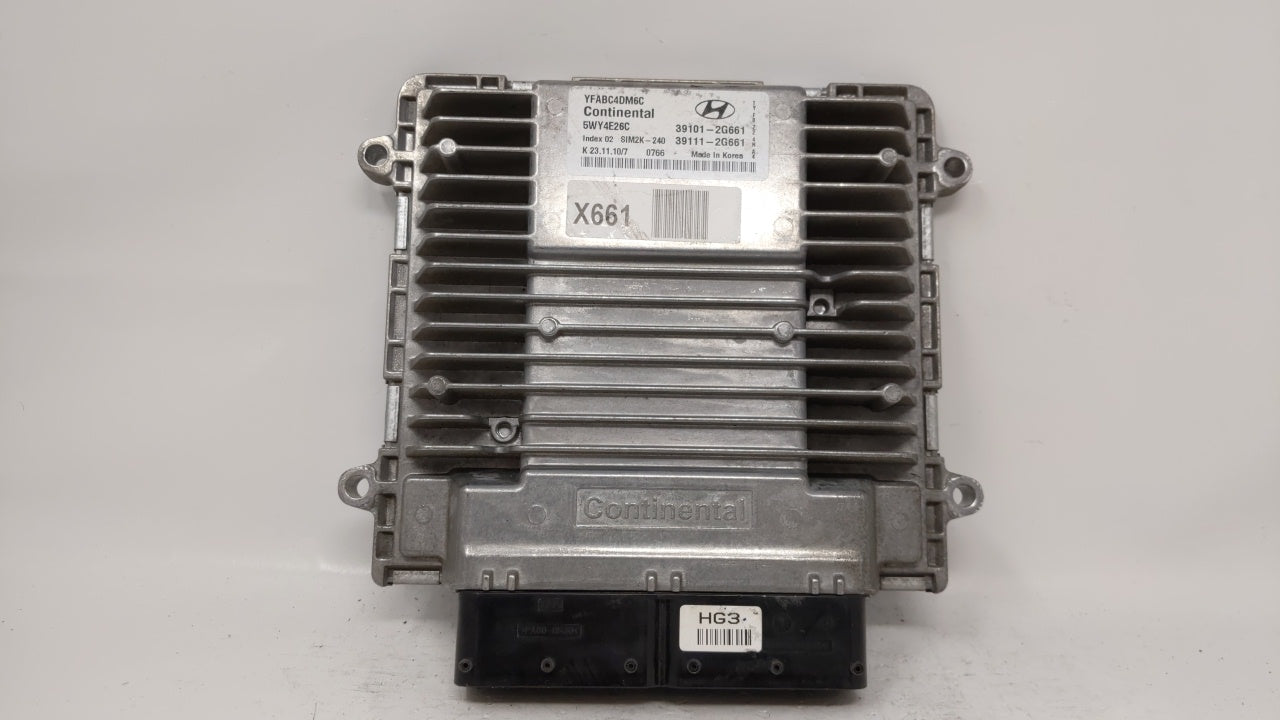 2011-2014 Hyundai Sonata PCM Engine Computer ECU ECM PCU OEM P/N:39101-2G666 Fits 2011 2012 2013 2014 OEM Used Auto Parts - Oemusedautoparts1.com