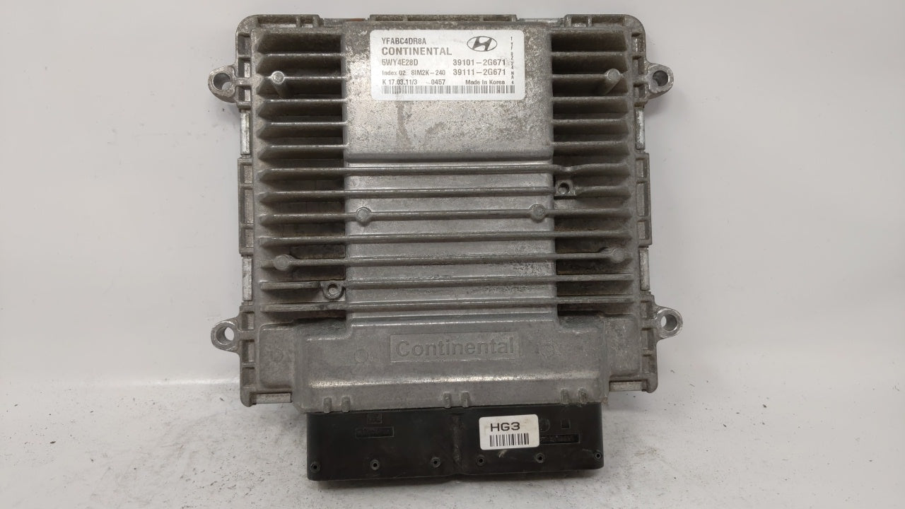 2011-2014 Hyundai Sonata PCM Engine Computer ECU ECM PCU OEM P/N:39101-2G666 Fits 2011 2012 2013 2014 OEM Used Auto Parts - Oemusedautoparts1.com