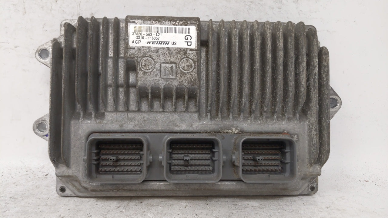 2014 Honda Accord PCM Engine Computer ECU ECM PCU OEM P/N:37820-5A3-L21 Fits OEM Used Auto Parts - Oemusedautoparts1.com