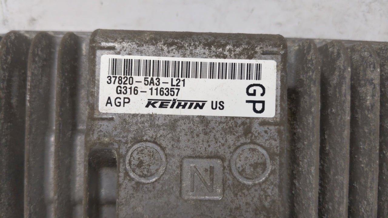 2014 Honda Accord PCM Engine Computer ECU ECM PCU OEM P/N:37820-5A3-L21 Fits OEM Used Auto Parts - Oemusedautoparts1.com