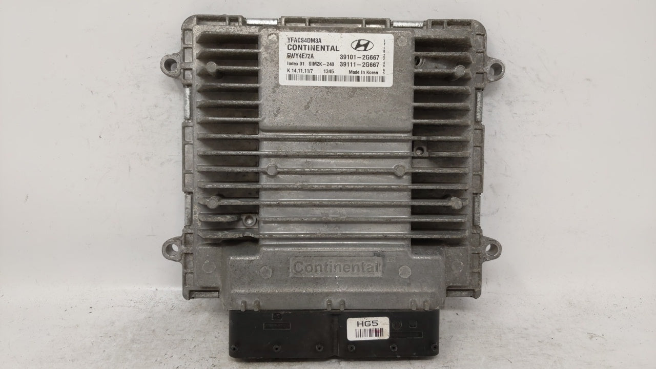 2011-2014 Hyundai Sonata PCM Engine Computer ECU ECM PCU OEM P/N:39101-2G668 39111-2G668 39101-2G667 39111-2G667 Fits OEM Used Auto Parts - Oemusedautoparts1.com