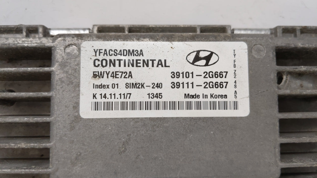 2011-2014 Hyundai Sonata PCM Engine Computer ECU ECM PCU OEM P/N:39101-2G668 39111-2G668 39101-2G667 39111-2G667 Fits OEM Used Auto Parts - Oemusedautoparts1.com