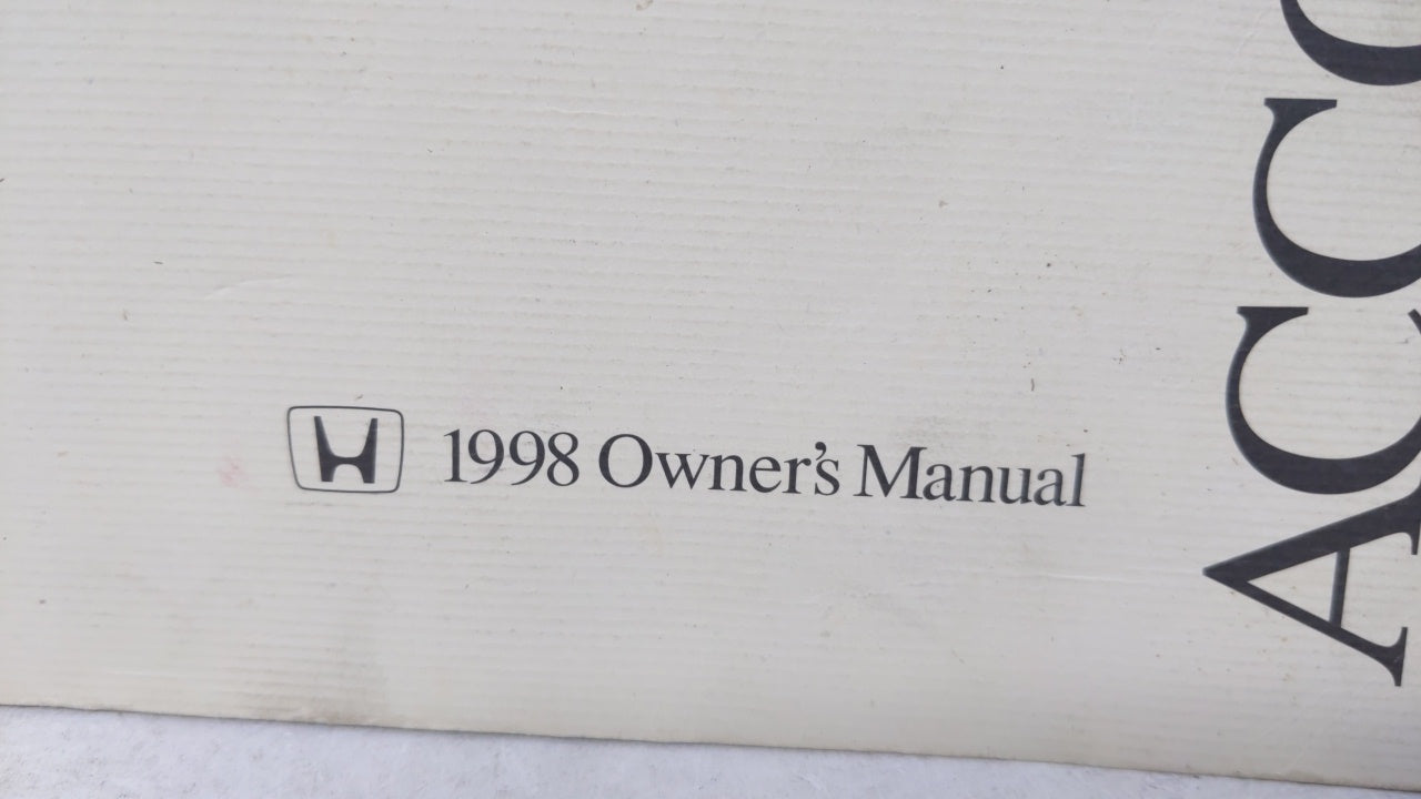 1998 Honda Accord Owners Manual Book Guide OEM Used Auto Parts - Oemusedautoparts1.com