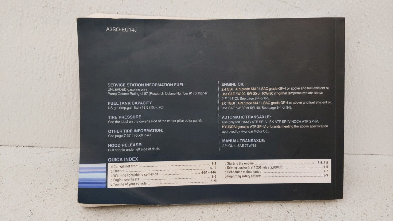 2011 Hyundai Sonata Owners Manual Book Guide OEM Used Auto Parts - Oemusedautoparts1.com