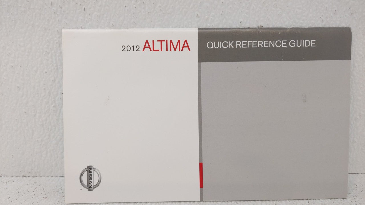 2012 Nissan Altima Owners Manual Book Guide OEM Used Auto Parts - Oemusedautoparts1.com