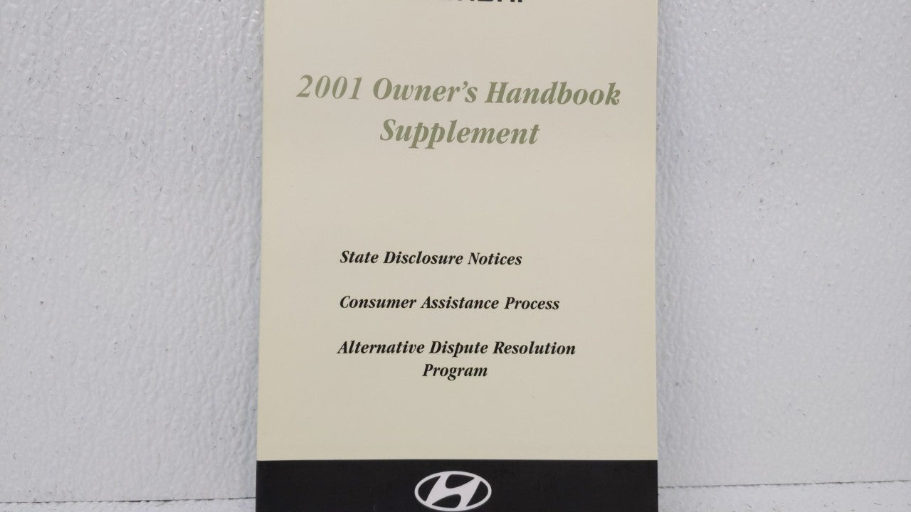 2001 Hyundai Accent Owners Manual Book Guide OEM Used Auto Parts - Oemusedautoparts1.com