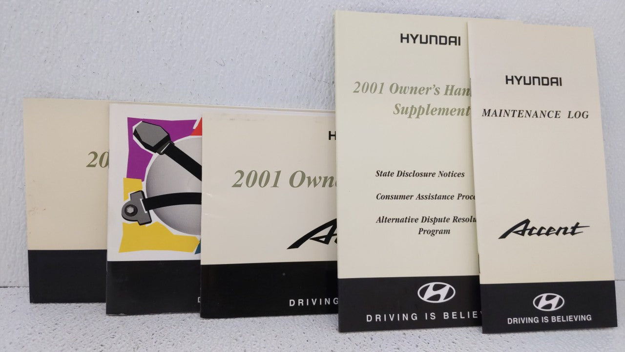 2001 Hyundai Accent Owners Manual Book Guide OEM Used Auto Parts - Oemusedautoparts1.com