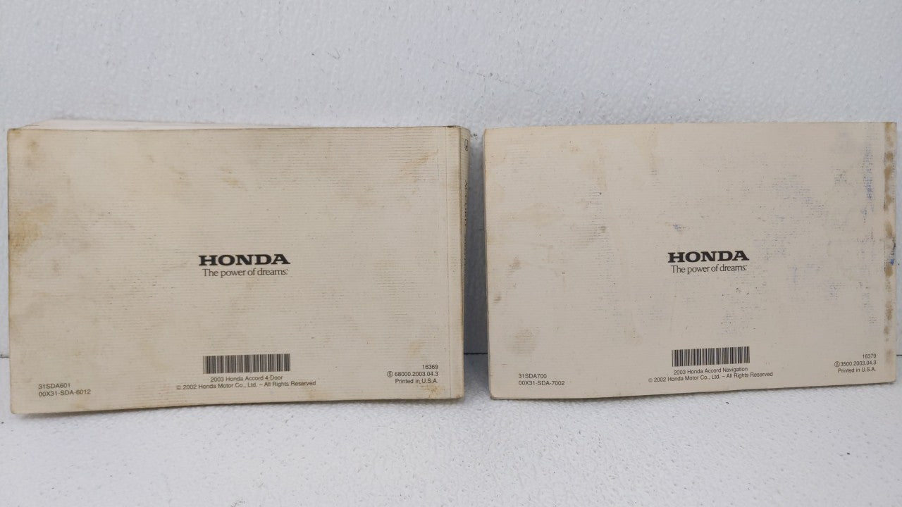 2003 Honda Accord Owners Manual Book Guide OEM Used Auto Parts - Oemusedautoparts1.com