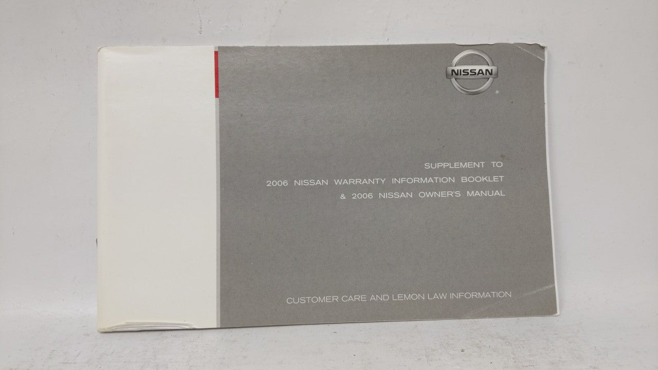 2006 Nissan Armada Owners Manual Book Guide OEM Used Auto Parts - Oemusedautoparts1.com