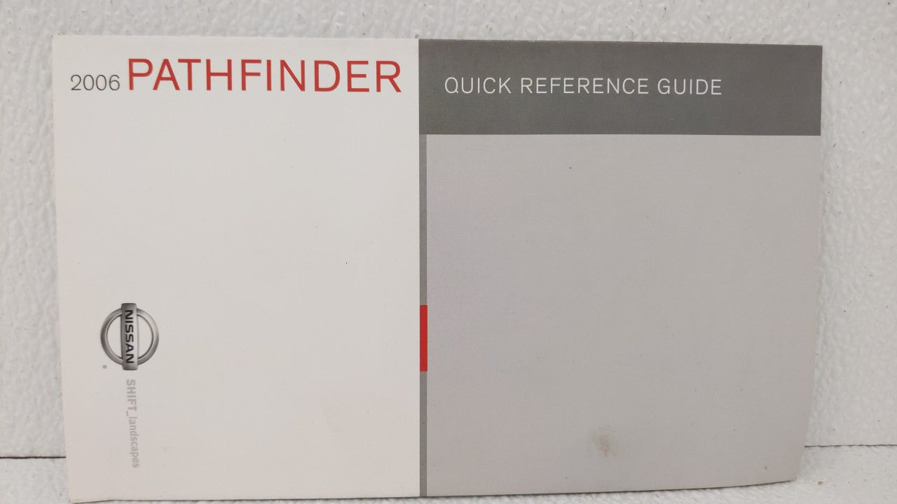 2006 Nissan Pathfinder Owners Manual Book Guide OEM Used Auto Parts - Oemusedautoparts1.com