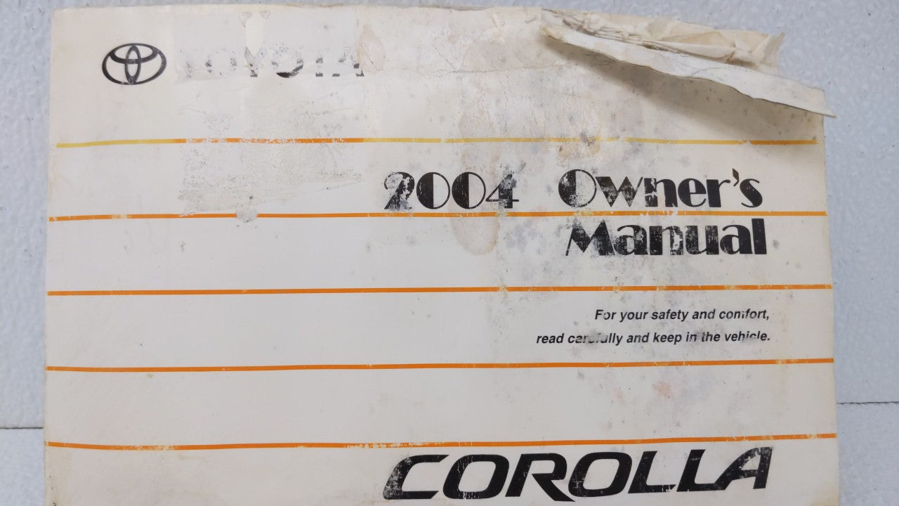 2004 Toyota Corolla Owners Manual Book Guide OEM Used Auto Parts - Oemusedautoparts1.com
