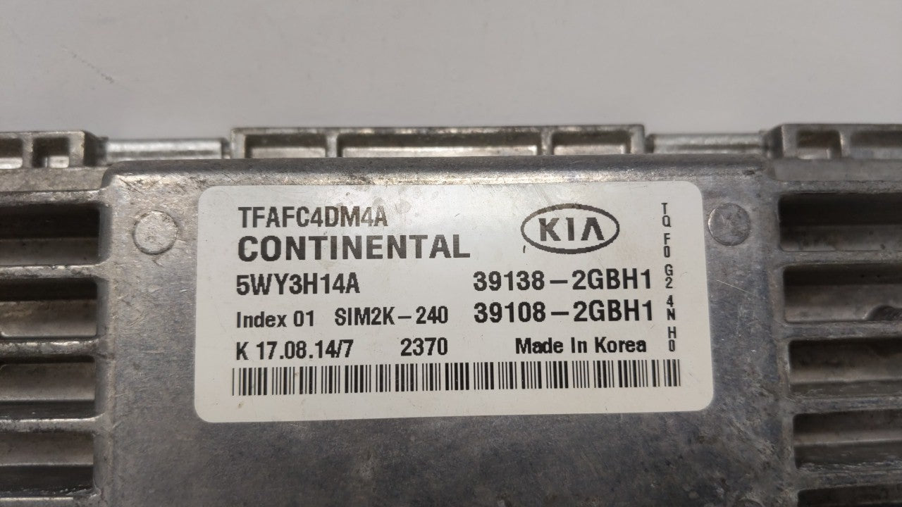 2015 Kia Optima PCM Engine Computer ECU ECM PCU OEM P/N:39138-2GBH1 39108-2GBH1 Fits OEM Used Auto Parts - Oemusedautoparts1.com