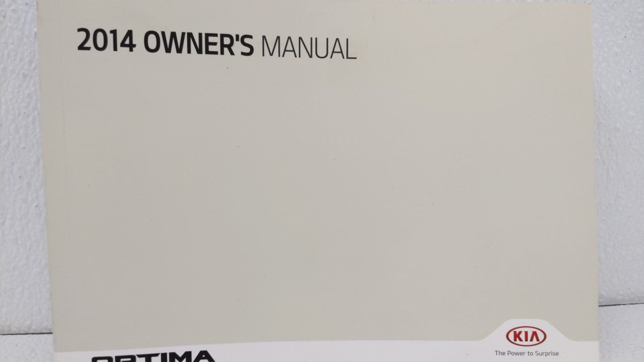 2014 Kia Optima Owners Manual Book Guide OEM Used Auto Parts - Oemusedautoparts1.com