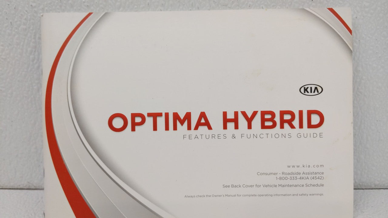 2014 Kia Optima Owners Manual Book Guide OEM Used Auto Parts - Oemusedautoparts1.com