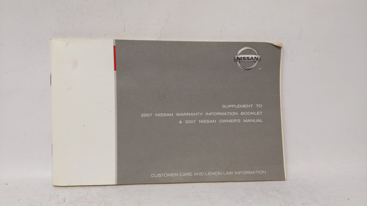 2007 Nissan Sentra Owners Manual Book Guide OEM Used Auto Parts - Oemusedautoparts1.com