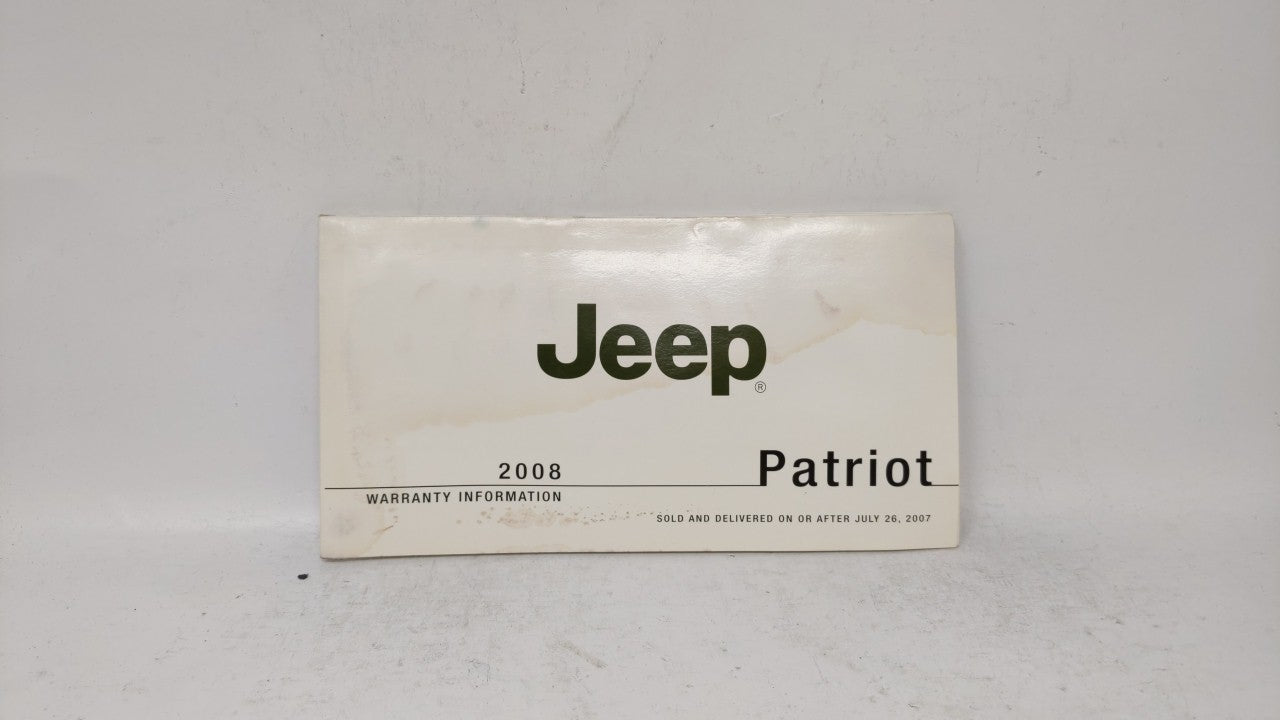 2008 Jeep Patriot Owners Manual Book Guide OEM Used Auto Parts - Oemusedautoparts1.com
