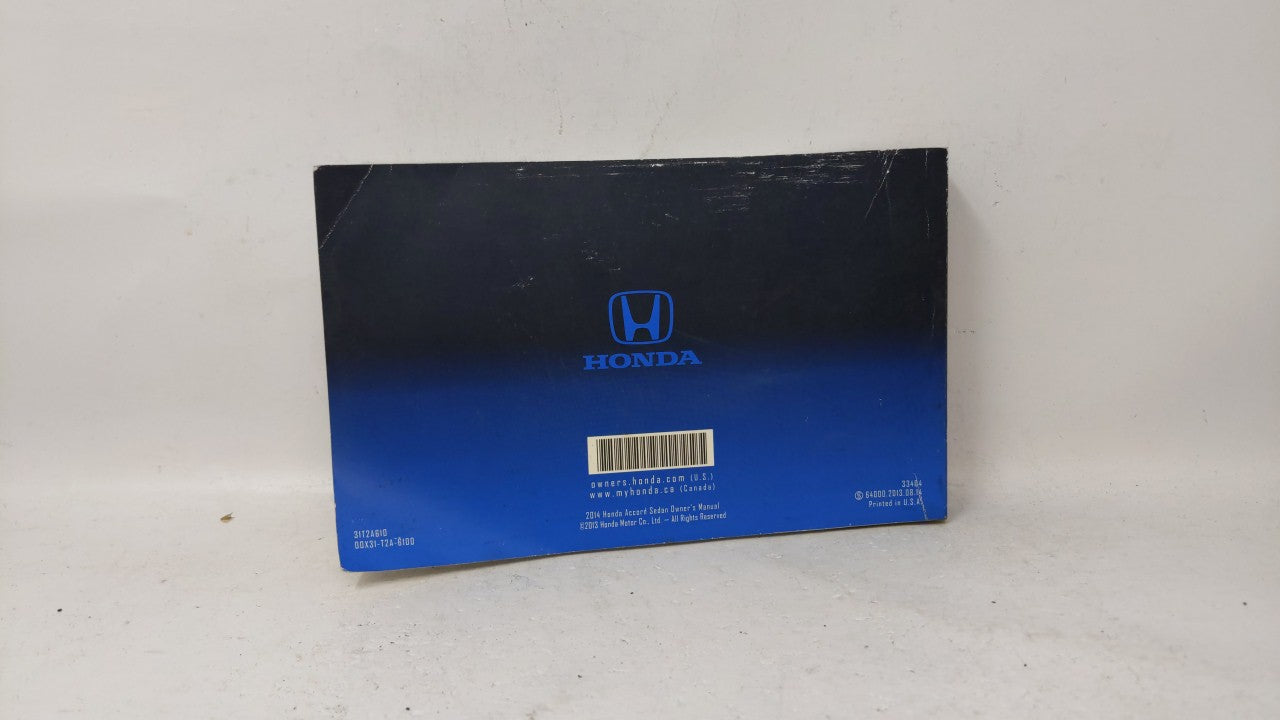 2014 Honda Accord Owners Manual Book Guide OEM Used Auto Parts - Oemusedautoparts1.com