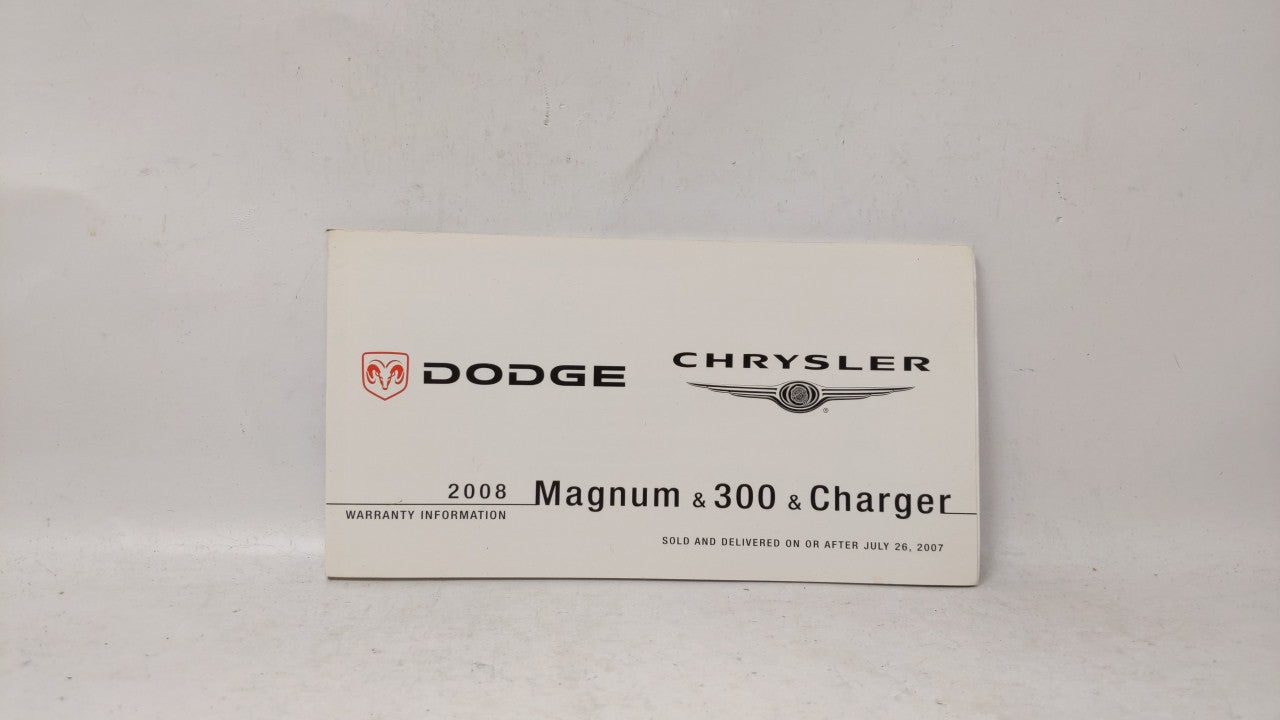 2008 Dodge Charger Owners Manual Book Guide OEM Used Auto Parts - Oemusedautoparts1.com