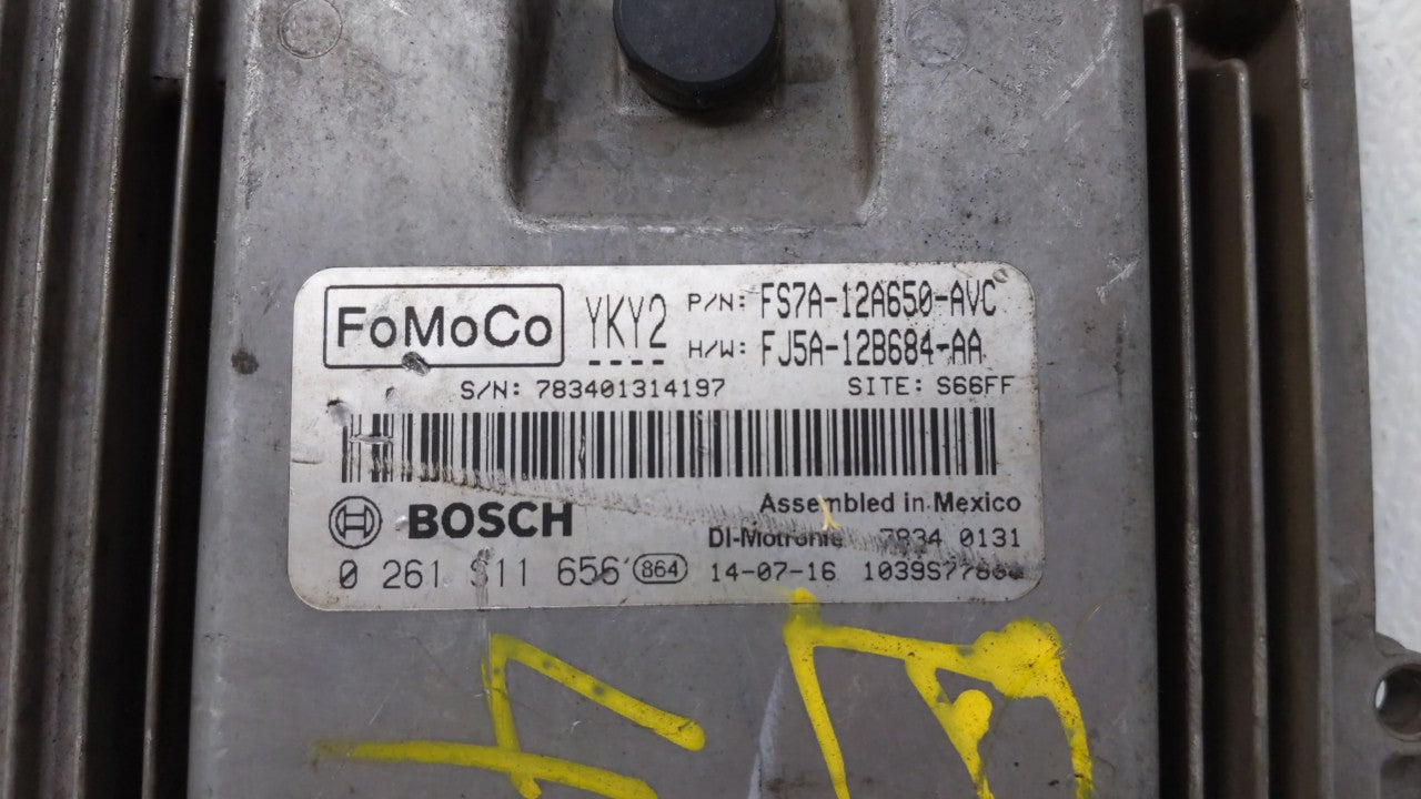 2015 Ford Fusion PCM Engine Computer ECU ECM PCU OEM P/N:FS7A-12A650-AUC FS7A-12A650-AYC Fits OEM Used Auto Parts - Oemusedautoparts1.com