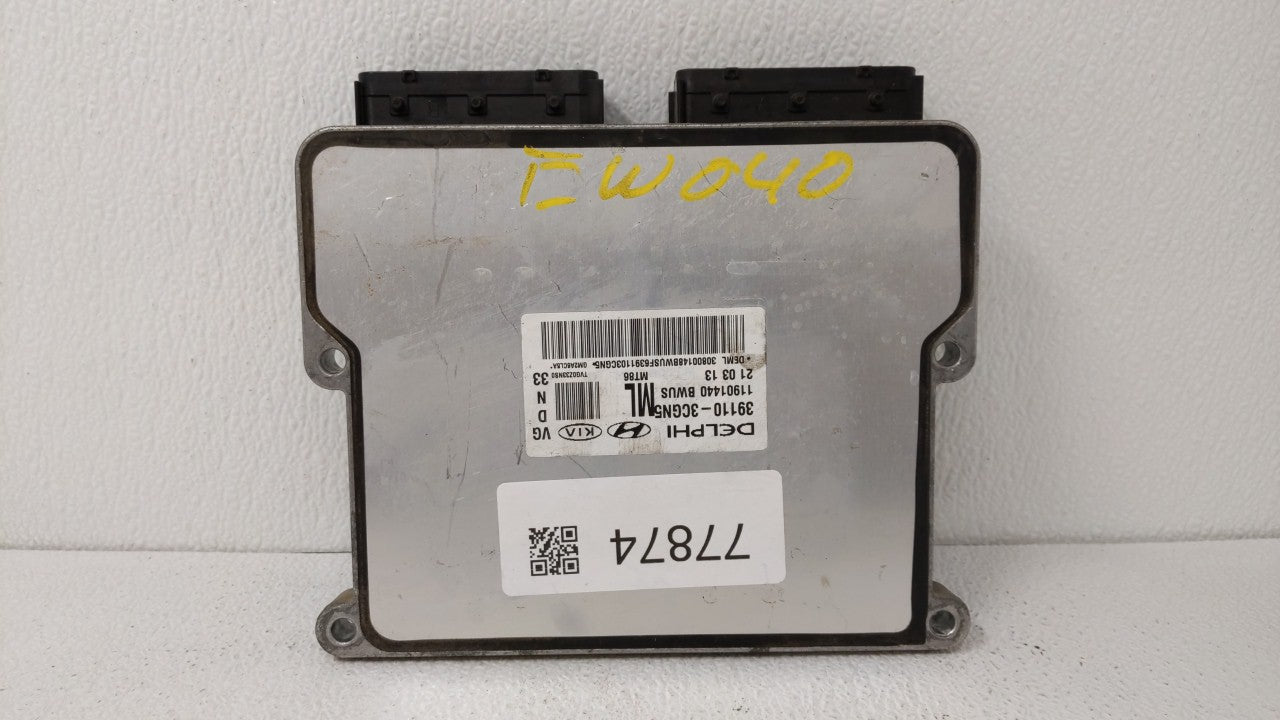 2014-2016 Kia Cadenza PCM Engine Computer ECU ECM PCU OEM P/N:39110-3CGN5 39110-3CGN8 Fits 2014 2015 2016 OEM Used Auto Parts - Oemusedautoparts1.com