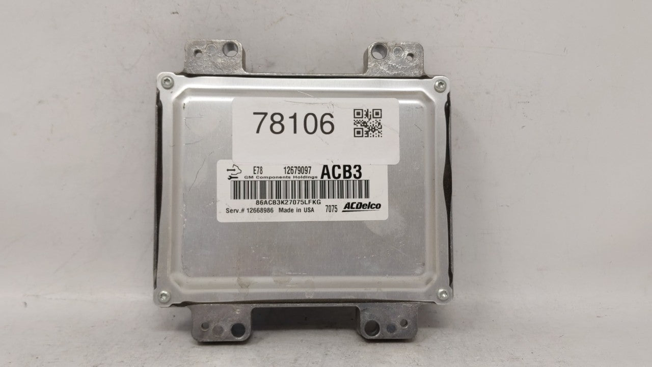 2017-2018 Chevrolet Trax PCM Engine Computer ECU ECM PCU OEM P/N:12679097 12670309 Fits 2017 2018 2019 OEM Used Auto Parts - Oemusedautoparts1.com