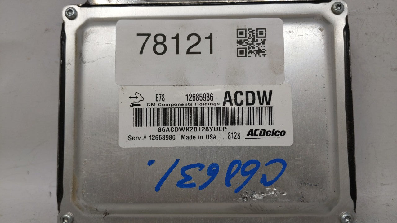 2017-2018 Chevrolet Sonic PCM Engine Computer ECU ECM PCU OEM P/N:12679097 12670309 Fits 2017 2018 2019 OEM Used Auto Parts - Oemusedautoparts1.com