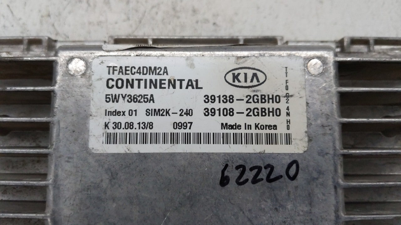 2014-2015 Kia Optima PCM Engine Computer ECU ECM PCU OEM P/N:39138-2GBH0 39108-2GBH0 Fits 2014 2015 OEM Used Auto Parts - Oemusedautoparts1.com