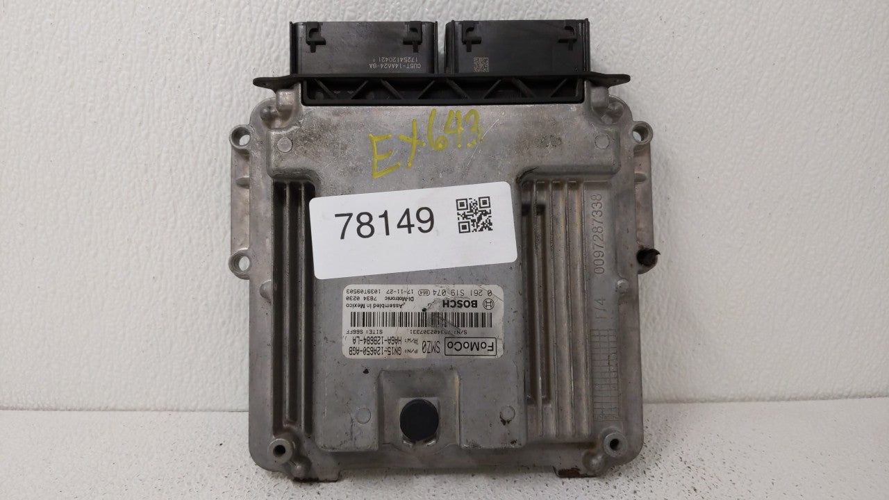 2018 Ford Ecosport PCM Engine Computer ECU ECM PCU OEM P/N:GN15-12A650-AGB Fits OEM Used Auto Parts - Oemusedautoparts1.com