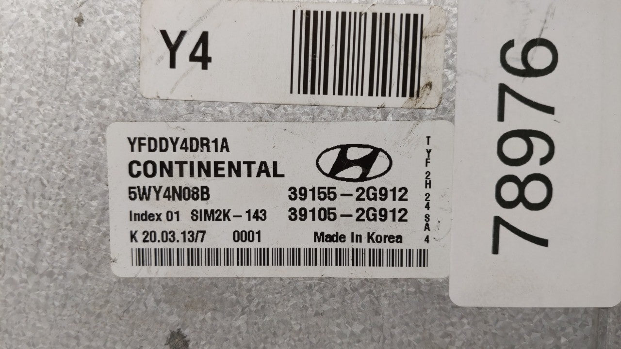 2011-2015 Hyundai Sonata Engine Computer Ecu Pcm Ecm Pcu Oem 78976 - Oemusedautoparts1.com