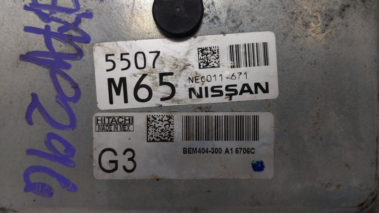 2013-2015 Nissan Sentra PCM Engine Computer ECU ECM PCU OEM P/N:BEM404-300 A1 NEC001-666 Fits 2013 2014 2015 OEM Used Auto Parts - Oemusedautoparts1.com